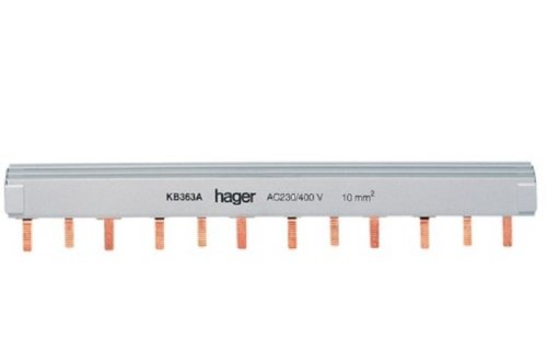 Шина соединительная 3-фазная Hager типа PIN (штырь) 63А 12 мод.(22см) гребенка картинка